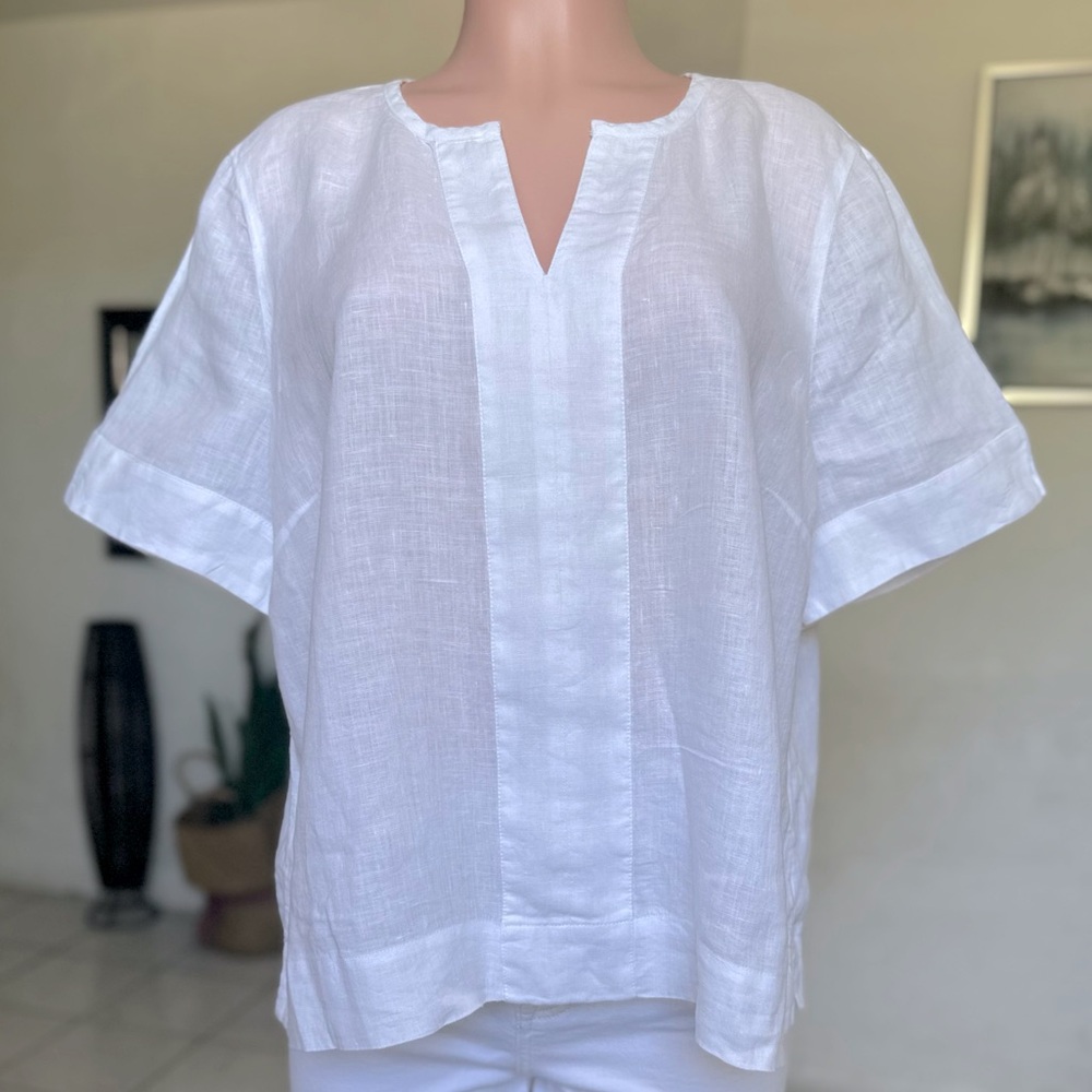Linen Charter Club White Blouse.
